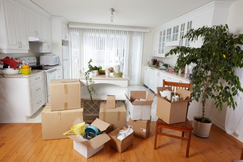Packing and furniture protection prepared for a Tooting home move