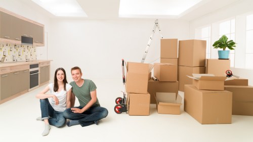Household items prepared for unloading at a new home in Tooting