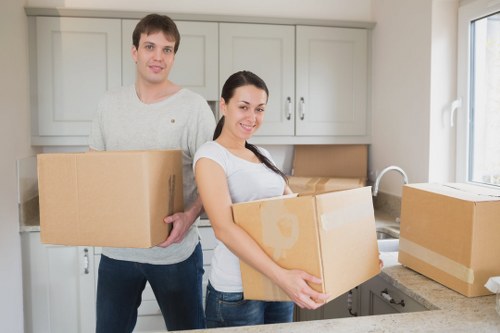 Loading commercial office furniture during a move in South West London